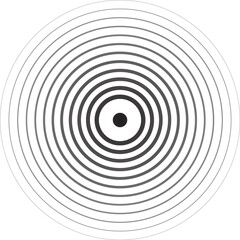 Radar icon. Sonar sound waves icon. Signal concentric circles. Sonar wave and echo sounding symbol