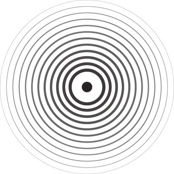 Radar icon. Sonar sound waves icon. Signal concentric circles. Sonar wave and echo sounding symbol
