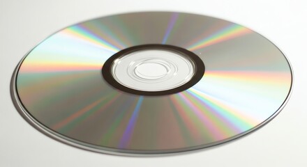 Compact disc with rainbow reflections