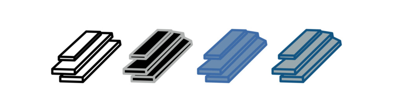 
lumber icon set multiple style collection with three stacked wood design