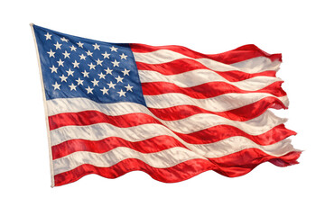 Fototapeta premium Waving american flag representing patriotism, independence, and national identity for celebrating national holidays and events