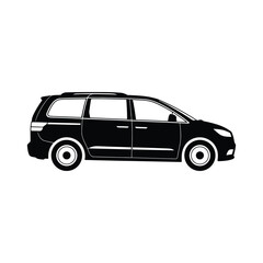 Obraz premium Black car isolated on white background, a sleek 4x4 SUV vehicle and modern automobile transport motor illustration for design icon