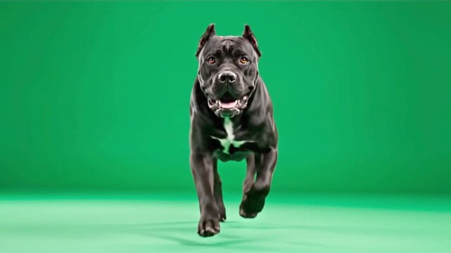 Cane Corso Running Green Screen Large Breed Motion Chroma Key Mastiff Dog Isolated Background
