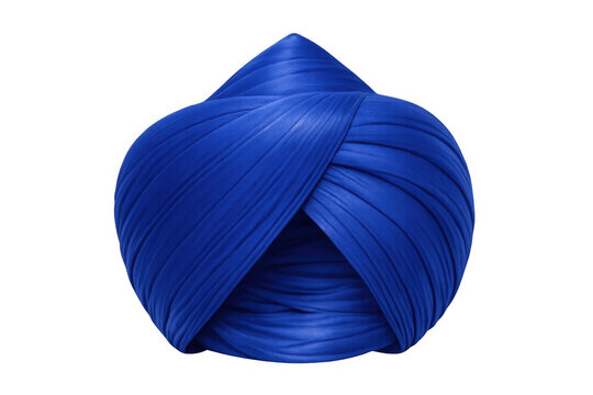 Blue turban or dastar, a traditional sikh headwear, symbolizing identity, faith, and cultural heritage on transparent background