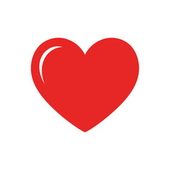 A simple red heart illustration on a white background symbolizing love