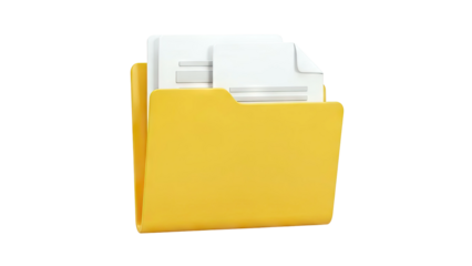 Yellow Folder with Documents Icon
