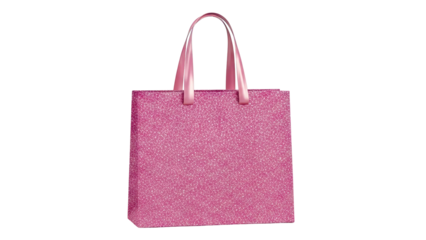 Pink Glitter Tote Bag with Satin Handles