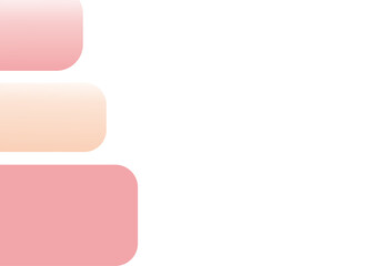 Fototapeta premium minimalist background with three rounded rectangular elements in soft pastel and red colors, for graphic design and presentations