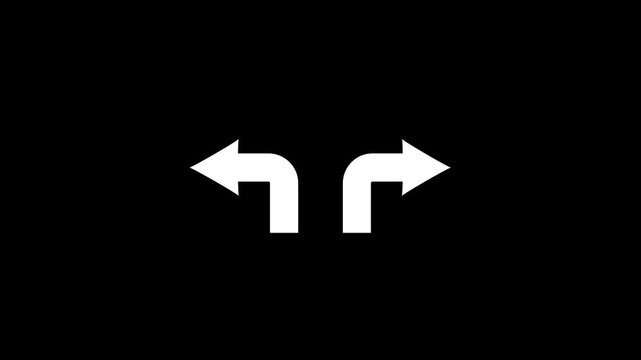 Two White Arrows Pointing Left and Right on Black Background direction