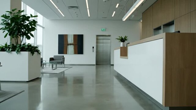 Modern office lobby interior. (1)