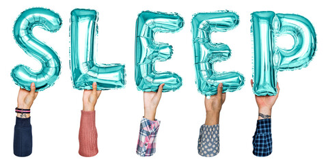 Sleep balloon png word sticker, transparent background