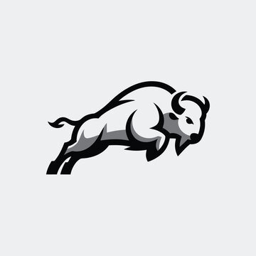 Dynamic bison illustration a powerful graphic of american wildlife in motion