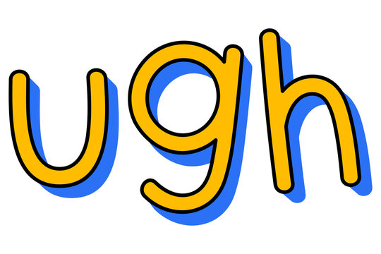 Yellow ugh typography design element