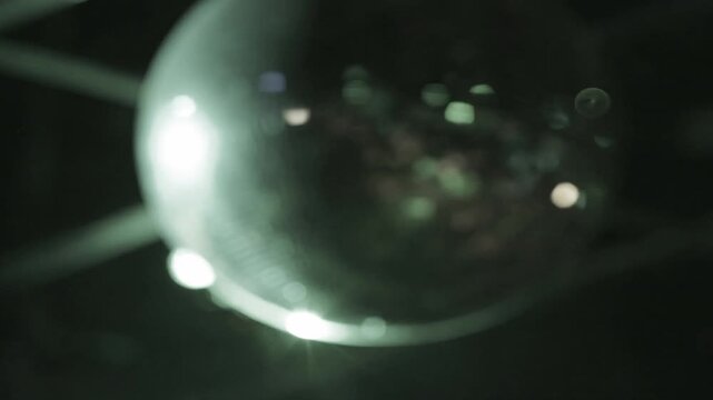 Disco ball reflection close up nightclub party mood 4K