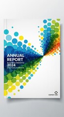 Annual Report 2024 Cover Design with Colorful Circles.
