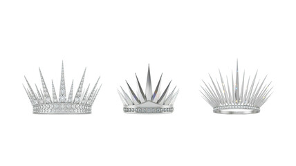 Silver crown on transparent background