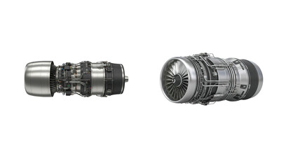Jet engine on transparent background