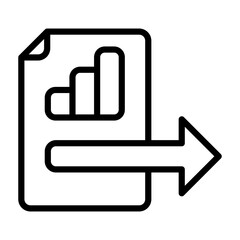 Report Export Icon - Black Outline