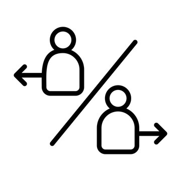Churn Rate Icon - Black Outline