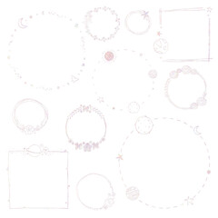 Png frame set holography effect clipart