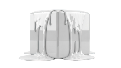 White Liquid Dripping Down a Cube