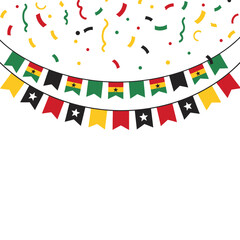 Obraz premium Ghana flag bunting and confetti for festive celebration and party