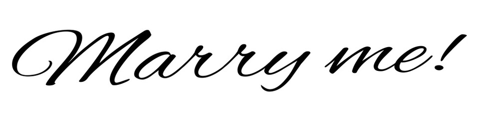 Fototapeta premium Marry me! word png, simple typography digital sticker in transparent background