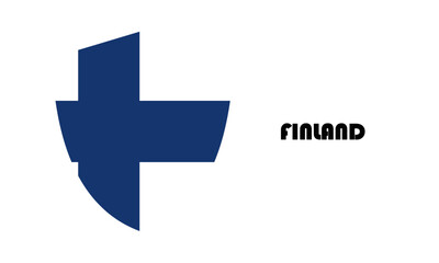 Obraz premium Finland flag in shield shape with high quality