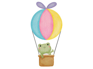 Froggy Riding Hotair Balloon