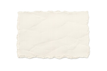 Torn piece of old paper with ripped edges and crumpled texture, blank brown parchment scrap for vintage background design