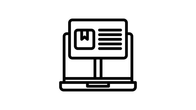 Banner Ads Outline Animation 2D Cartoon 4K Video. Relate To Product Offering, Marketing, Commerce And Shopping. Editable On Transparent Background Alpha Channel.