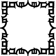 AI Generative. Gothic Tribal Square Frame with Bold Geometric Patterns. 6