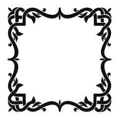 AI Generative. Gothic Tribal Square Frame with Bold Geometric Patterns. 3