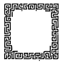 AI Generative. Gothic Tribal Square Frame with Bold Geometric Patterns. 1