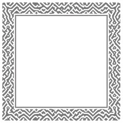 AI Generative. Gothic Tribal Square Frame with Bold Geometric Patterns. 4