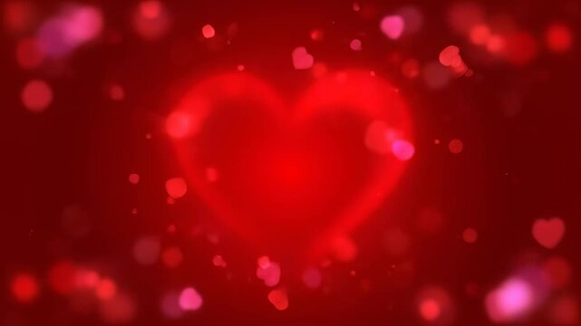 Ruby Red Elegant Glow Valentine Background with Subtle Inner Glow and Soft Bokeh Accents featuring Abstract Heart Movement in Elegant Premium Festive Style for Luxury Commercial and Marketing Projects