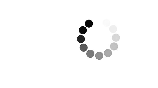 Simple black and white circular loading spinner animation.