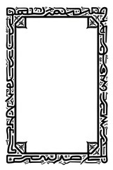 AI Generative. Elegant Tribal Swirl Vertical Frame with Curvy Black Ornamental Lines. 7