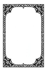 AI Generative. Vertical Double Layered Ethnic Border with Calligraphic Patterns. 20