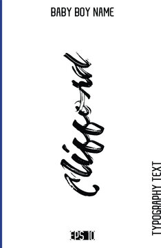 Clifford  -Baby Boy Names Grunge Brush Typography Text Hand Drawn Lettering Vector