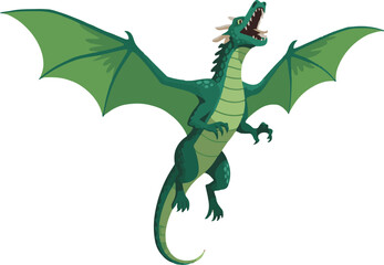 Obraz premium green dragon vector illustration