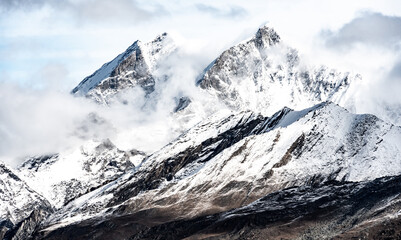 Fresh Snow Line In The Swiss Alps