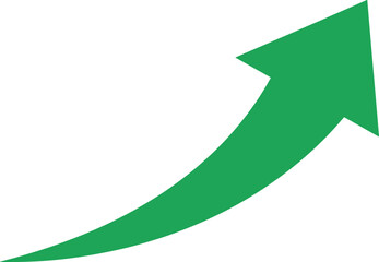 Green arrow pointing upwards indicating positive trend or progress