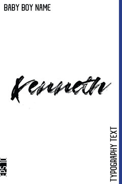 Kenneth    -Baby Boy Names Grunge Brush Typography Text Hand Drawn Yexy Lettering Vector