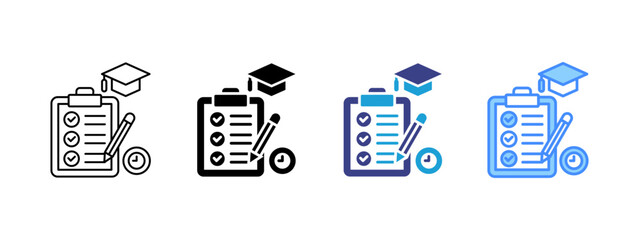 Fototapeta premium Exam icon set multiple style collection