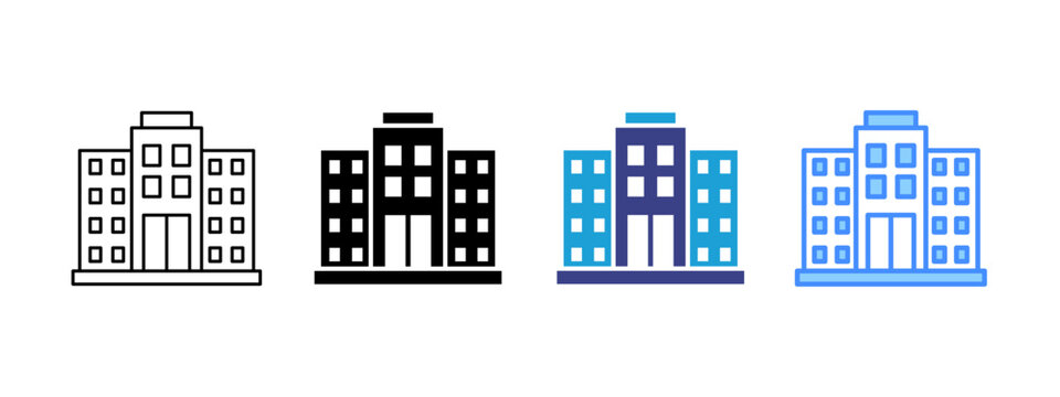 Campus icon set multiple style collection