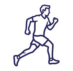 Vector illustration of a running man executing motion isolated on white background