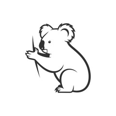 Fototapeta premium Koala bear climbing a tree branch.