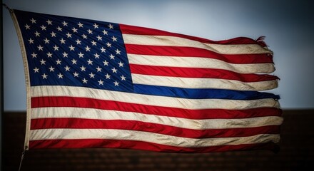 American Flag with Blue Line - A Symbol of Support.