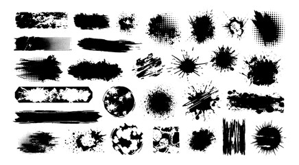 Dirty Ink Brush Strokes and Gritty Texture Set